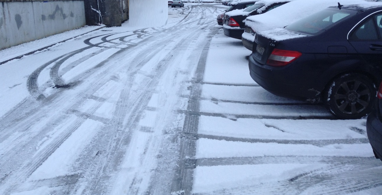 Car park with snow